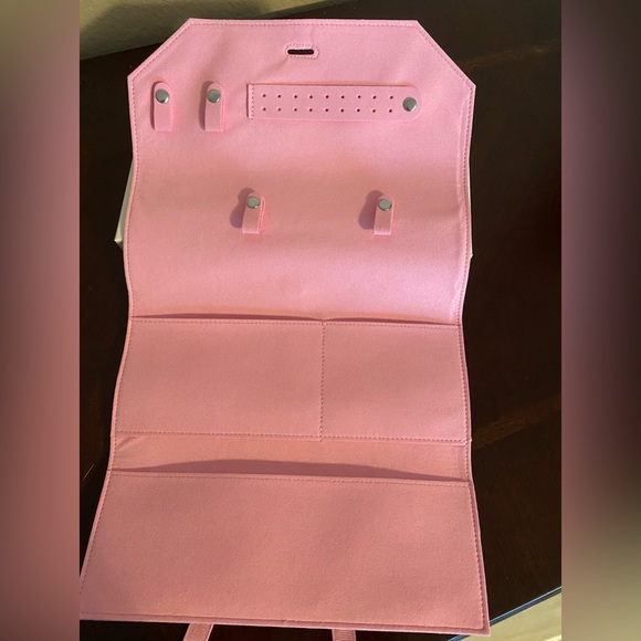 NWT-Pink Swarovski Iconic Swan Pink Jewelry Roll Travel Jewelry Pouch - Picture 6 of 8